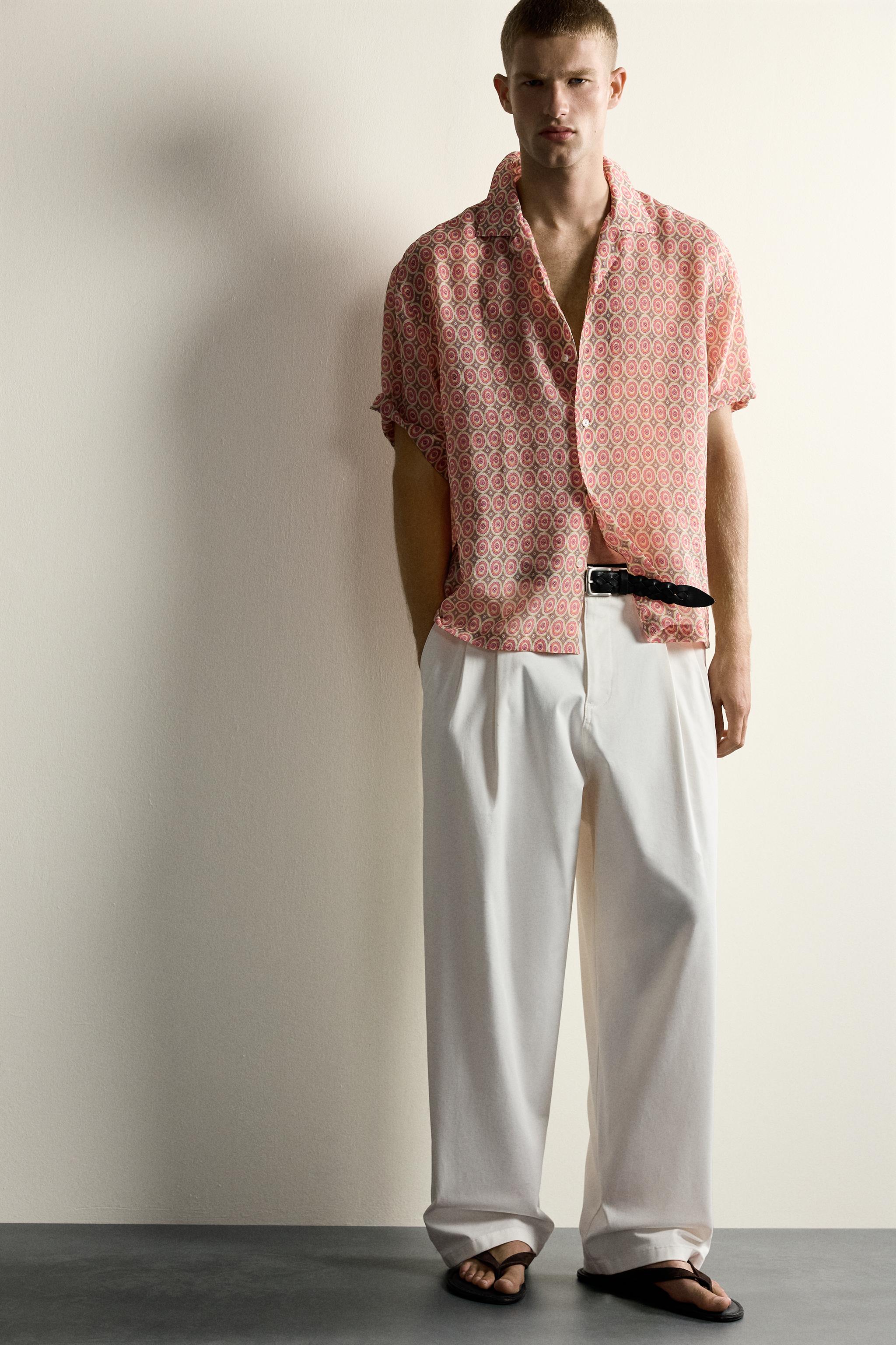 GEOMETRIC PRINT FLOWY SHIRT